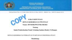 Berkekuatan Hukum dan Berdasarkan Undang-Undang, Dewan Pers sebagai Regulator Organisasi Pers Tidak Mengakui Keabsahan Eks Pengurus PWI Hendry Ch Bangun